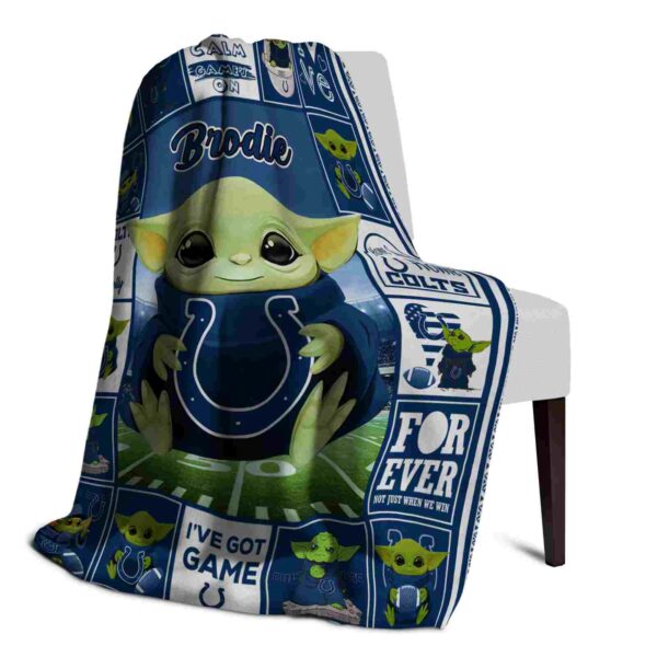 custom indianapolis colts baby yoda blue blanket top rated