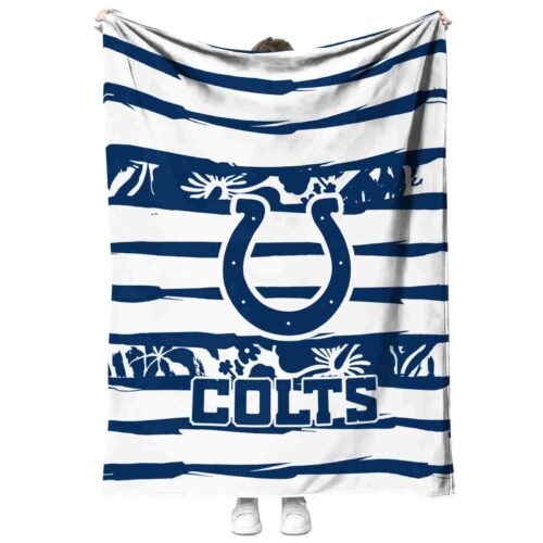 custom indianapolis colts floral stripes blue white blanket best selling