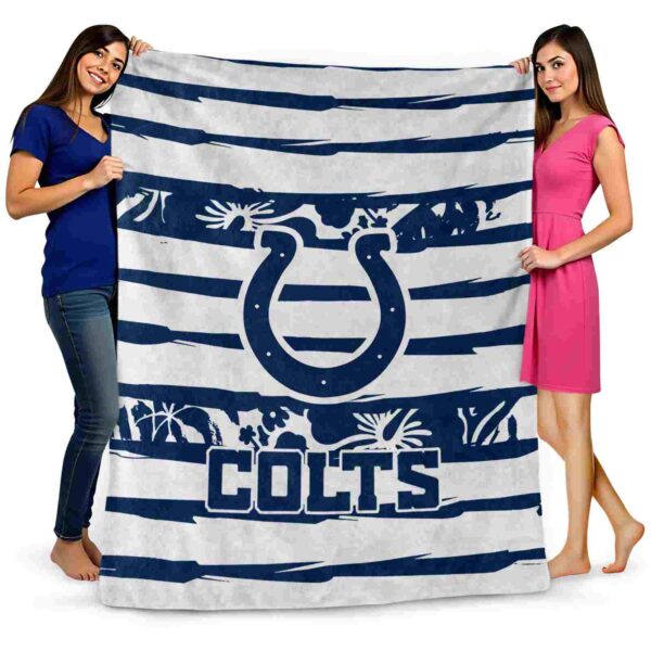 custom indianapolis colts floral stripes blue white blanket fashion forward