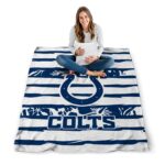 custom indianapolis colts floral stripes blue white blanket high quality