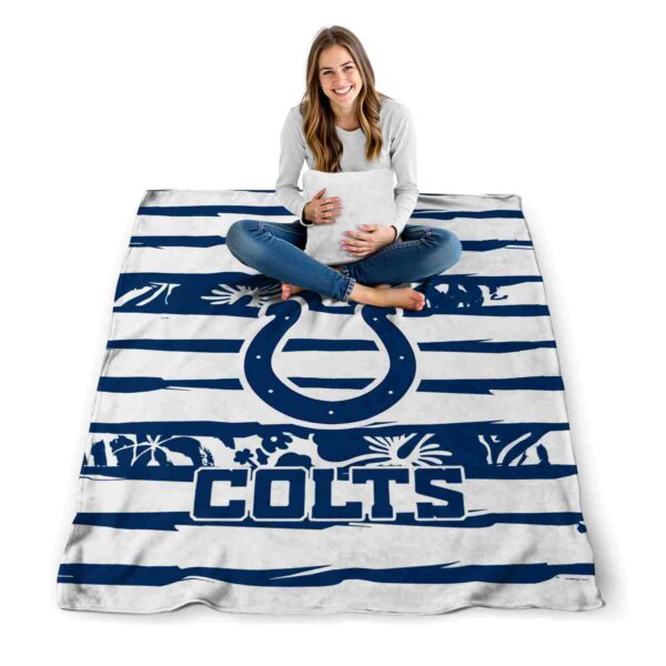 custom indianapolis colts floral stripes blue white blanket high quality