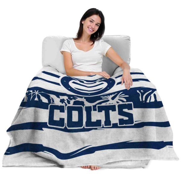custom indianapolis colts floral stripes blue white blanket latest model