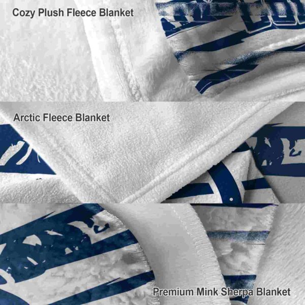 custom indianapolis colts floral stripes blue white blanket premium grade