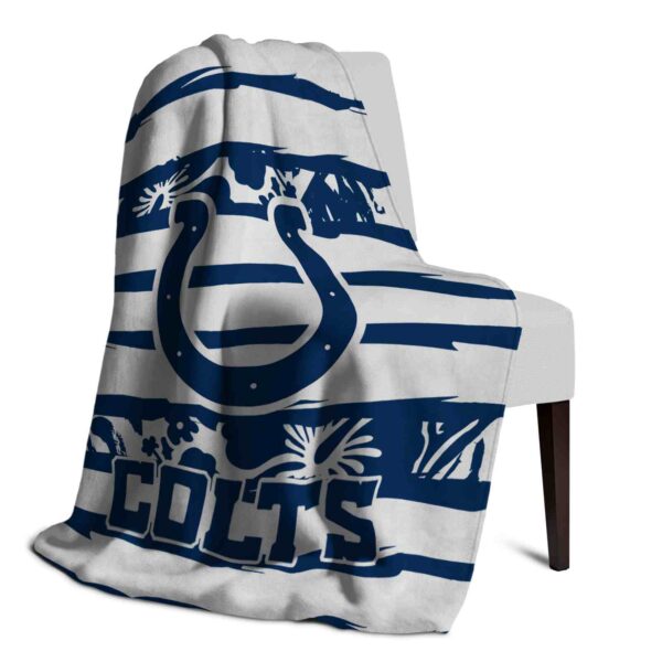 custom indianapolis colts floral stripes blue white blanket top rated