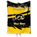 custom iowa hawkeyes grunge streaks black blanket best selling