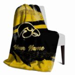 custom iowa hawkeyes grunge streaks black blanket best selling