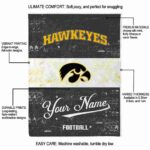 custom iowa hawkeyes grunge texture black white blanket new arrival