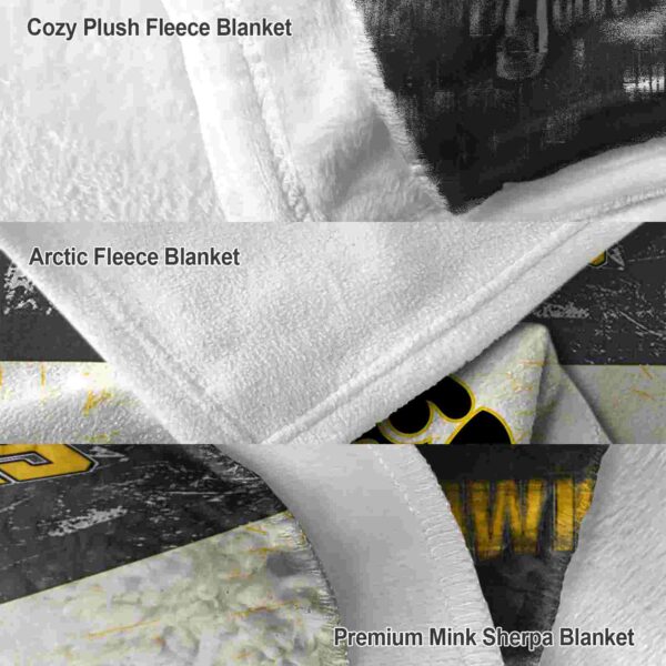 custom iowa hawkeyes grunge texture black white blanket premium grade