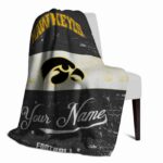 custom iowa hawkeyes grunge texture black white blanket top rated
