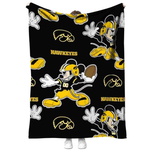 custom iowa hawkeyes mickey black blanket best selling