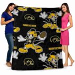 custom iowa hawkeyes mickey black blanket best selling