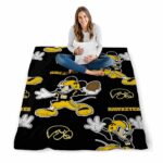custom iowa hawkeyes mickey black blanket best selling