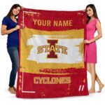 custom iowa state cyclones paint strokes red white blanket best selling