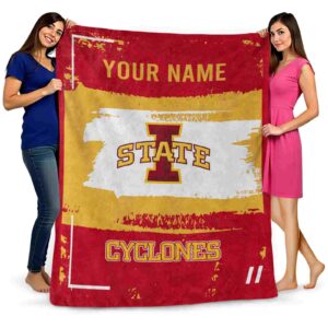 custom iowa state cyclones paint strokes red white blanket fashion forward