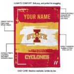 custom iowa state cyclones paint strokes red white blanket best selling