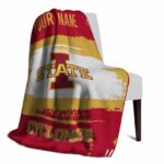 custom iowa state cyclones paint strokes red white blanket best selling