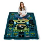 custom jacksonville jaguars baby yoda teal blanket high quality