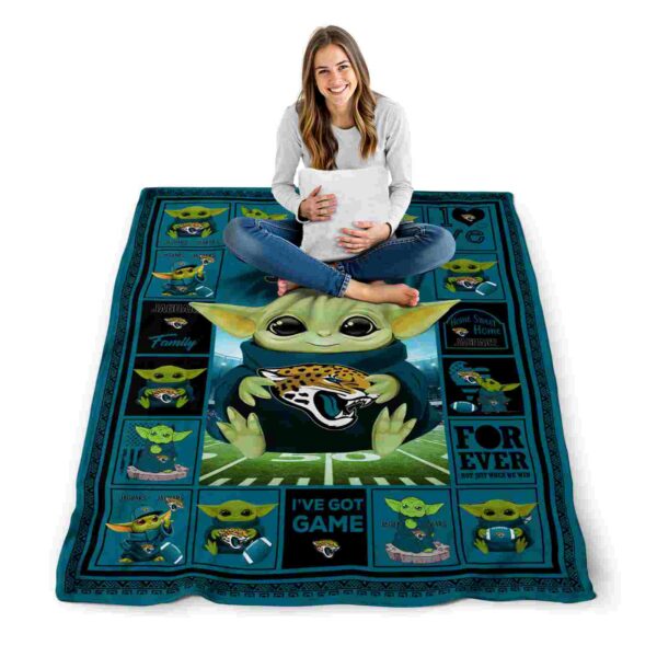 custom jacksonville jaguars baby yoda teal blanket high quality