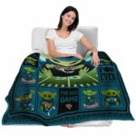 custom jacksonville jaguars baby yoda teal blanket latest model