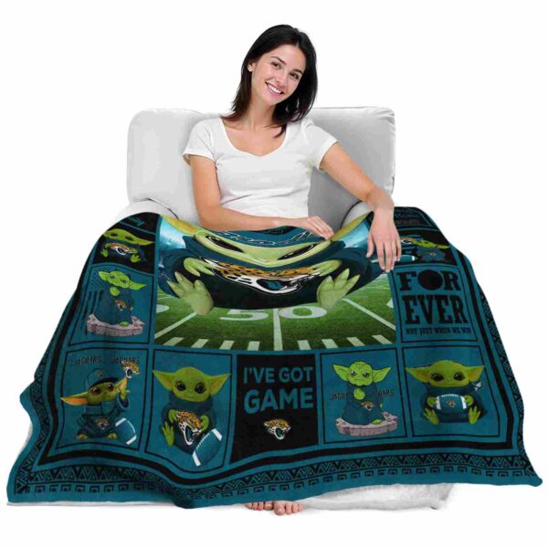 custom jacksonville jaguars baby yoda teal blanket latest model