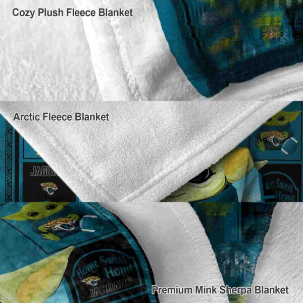 custom jacksonville jaguars baby yoda teal blanket premium grade