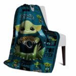 custom jacksonville jaguars baby yoda teal blanket top rated