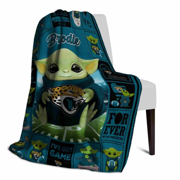 custom jacksonville jaguars baby yoda teal blanket top rated