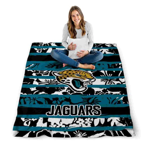 custom jacksonville jaguars floral stripes teal white blanket high quality
