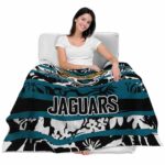 custom jacksonville jaguars floral stripes teal white blanket latest model