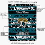 custom jacksonville jaguars floral stripes teal white blanket new arrival