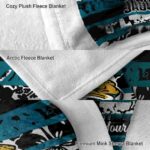 custom jacksonville jaguars floral stripes teal white blanket premium grade