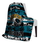 custom jacksonville jaguars floral stripes teal white blanket top rated