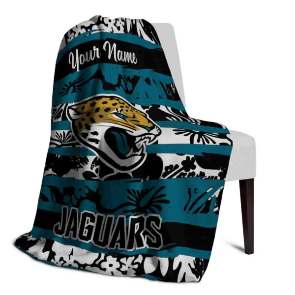custom jacksonville jaguars floral stripes teal white blanket top rated