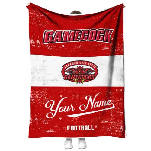 custom jacksonville state gamecocks grunge texture red white blanket best selling