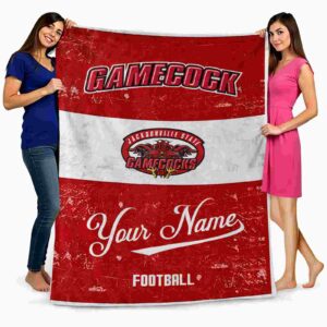 custom jacksonville state gamecocks grunge texture red white blanket fashion forward
