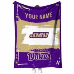 custom james madison dukes paint strokes purple white blanket best selling