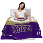 custom james madison dukes paint strokes purple white blanket best selling