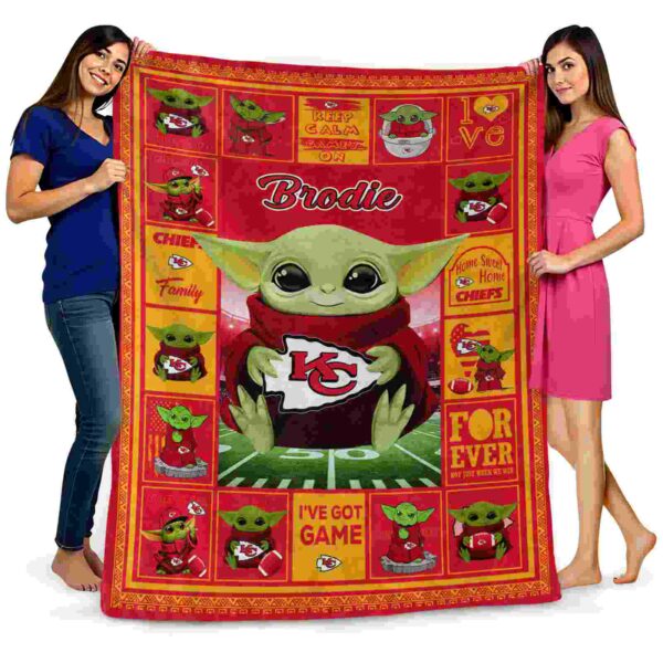 custom kansas city chiefs baby yoda red blanket fashion forward