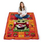 custom kansas city chiefs baby yoda red blanket high quality