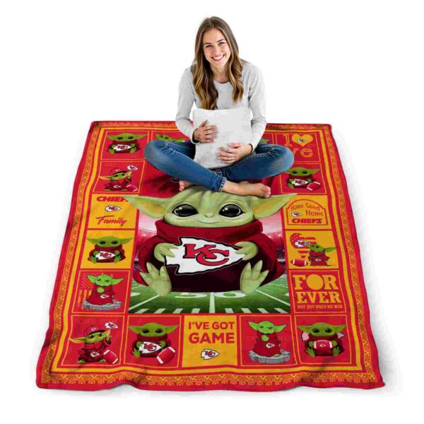 custom kansas city chiefs baby yoda red blanket high quality