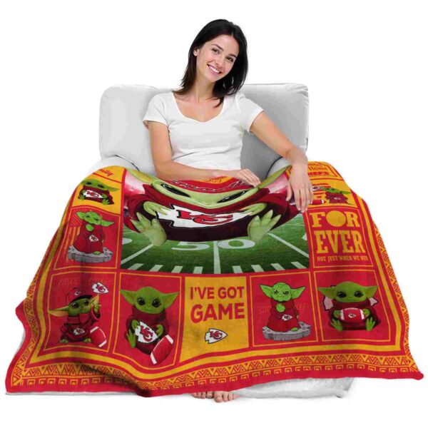 custom kansas city chiefs baby yoda red blanket latest model