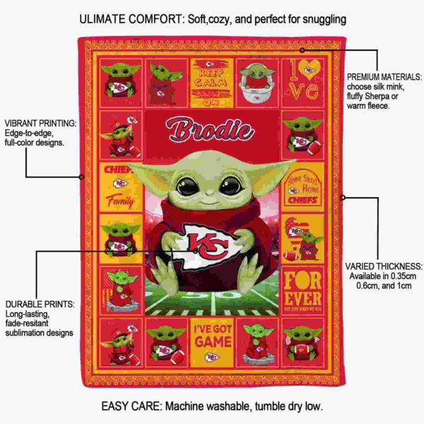 custom kansas city chiefs baby yoda red blanket new arrival