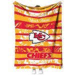 custom kansas city chiefs floral stripes red white blanket best selling