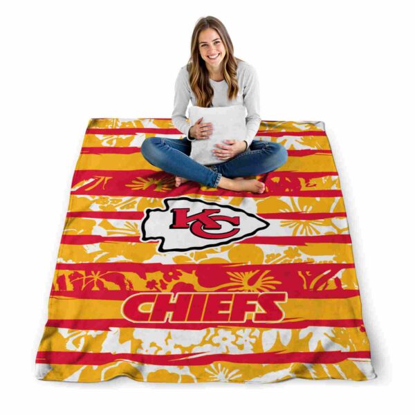 custom kansas city chiefs floral stripes red white blanket high quality