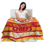 custom kansas city chiefs floral stripes red white blanket latest model