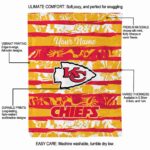 custom kansas city chiefs floral stripes red white blanket new arrival