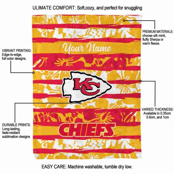 custom kansas city chiefs floral stripes red white blanket new arrival