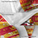 custom kansas city chiefs floral stripes red white blanket premium grade