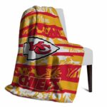 custom kansas city chiefs floral stripes red white blanket top rated