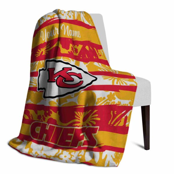 custom kansas city chiefs floral stripes red white blanket top rated